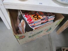 A box of magazines.