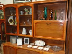 A mixed lot of glass and china including vases, jugs etc and a quantity of photo frames.