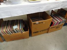 3 boxes of assorted LP records and 12" singles.