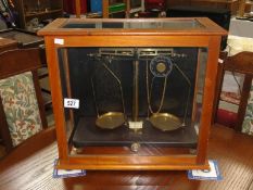 A cased set of apothecary scales by Griffin & Tatlock Ltd.