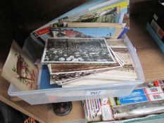 A collection of postcards etc., including Peterborough riots, Butlin's, etc.