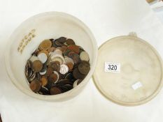 A box of assorted coins.