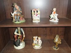 6 various figures (2 shelves).