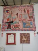 A wall hanging tapestry,