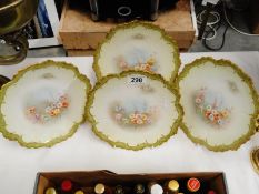 4 Limoges hand painted plates.