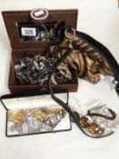 A mixed lot of costume jewellery including sets, necklaces, bracelets etc.