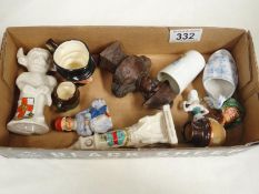 A mixed lot of small ceramic items including Royal Doulton, crested etc.