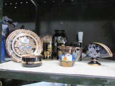 A mixed lot including lustre jug, gold decorated items etc.