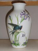 A Franklin Porcelain 'The Meadowland BIrd Vase'