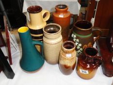 7 German pottery vases.