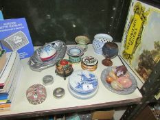 A mixed lot of trinket boxes, marble and onyx eggs etc.