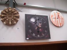 3 Horror clocks (Skeleton,