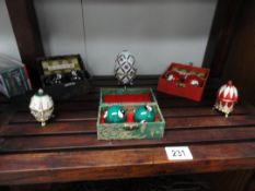 3 boxed sets of Chinese balls and 3 trinket boxes