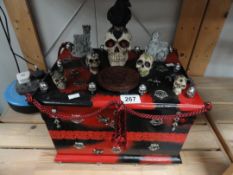 A box / trunk decorated with fantasy / gothic features