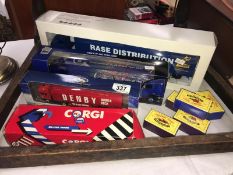 A rare limited edition staff issue Rase Distribution Lorry and a collection of Corgi and Matchbox