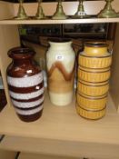 3 West Germany pottery vases including Scheurich-Keramik