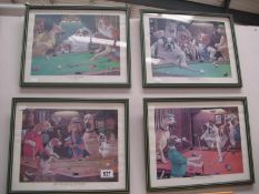 4 Arthur Sarnoff framed and glazed dog prints