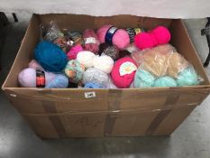 A large box of knitting wool