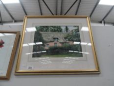 A Limited Edition print 1 of 50 of a Thatched Cottage entitled Quaker Cottage Beckingham by Maxwell