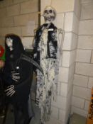 A hanging skeleton in dress