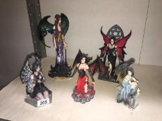 5 fairy / devil women figurines including Nemisis Now