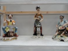 3 Capodimonte figures of Cobbler,