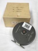 The Gordon 3 3/4" fly fishing reel by Sharpes of Aberdeen with box