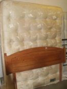 A Classix Excel double bed and pine headboard