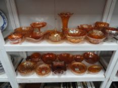 Approximately 25 pieces of assorted Carnival glass items