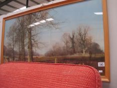 A framed and glazed Woodland scene print