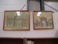 Two framed and glazed architectural prints