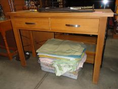 A Laura Ashley 2 drawer oak hall table