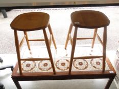 Two pine bar stools