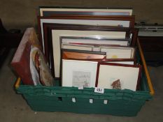 A box of pictures and paintings