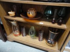 14 pieces of glass and art glass