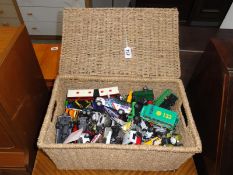 A basket of die-cast toys