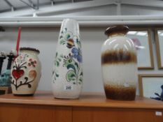 Two West German vases and one other