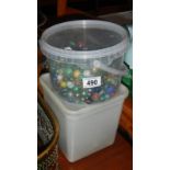 2 tubs of vintage glass marbles