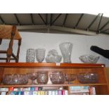 A quantity of glassware including large bowls & vases etc.