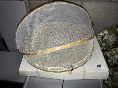 A quantity of round bamboo food covers