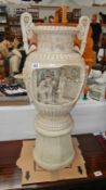 An ornamental Grecian urn water feature (no pump)