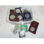 A quantity of British coins - 47 crowns, 15 five shillings and 17 1951 festival of Britain.