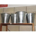 4 metal buckets