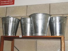 4 metal buckets