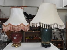 2 table lamps with shades