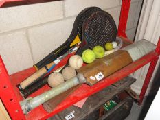 A quantity of rackets & balls etc.