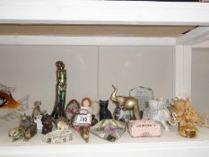 A mixed lot including figures & paperweights etc