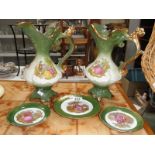 2 Ironstone jugs and 3 Limoges plates