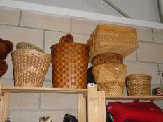 A quantity of wicker bins & baskets etc.