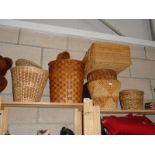 A quantity of wicker bins & baskets etc.